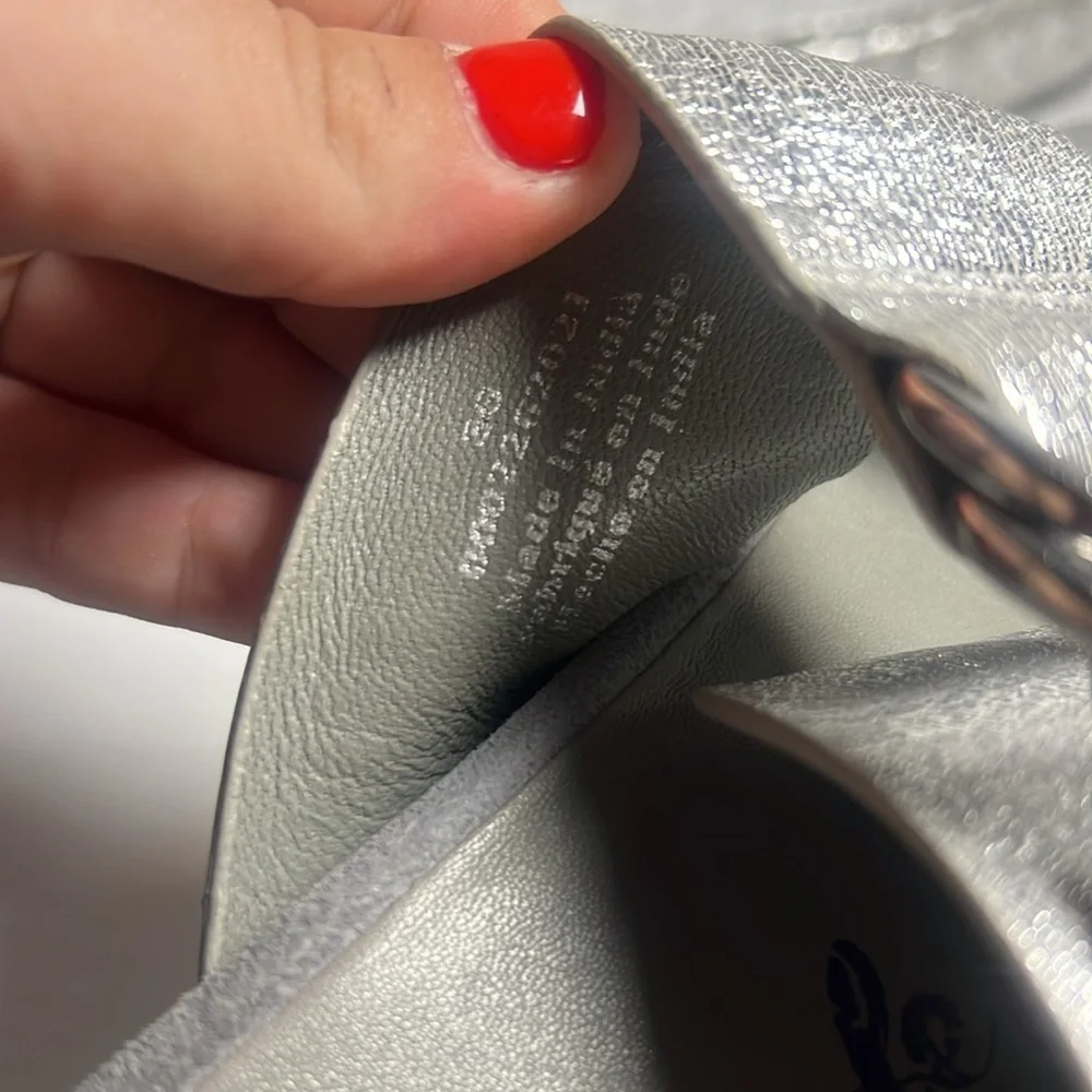 FREE PEOPLE Silver Panama Leather Platform Sandal Sz. 36 - Picture 9 of 10